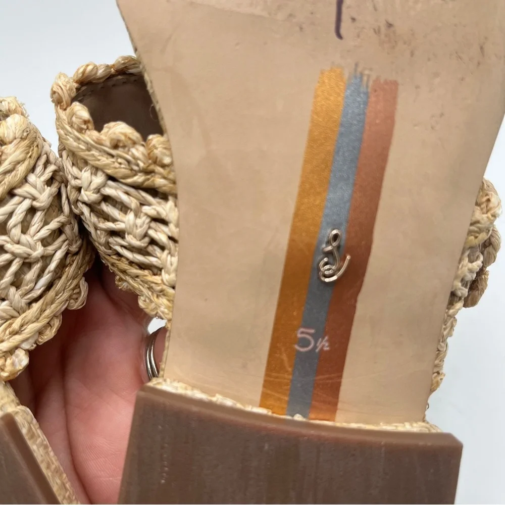 NWOB Sam Edelman Women's Elisa Slide Sandal size 5.5 woven straw vacation - Picture 7 of 9